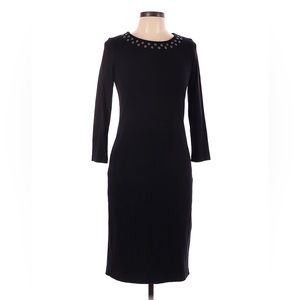 Carine Roitfeld for Uniqlo Black Long Sleeve Grommet Dress size L